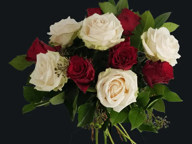 Rozen Boeket Rood wit